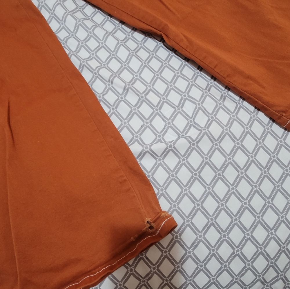 FOREVER 21 size LG burnt Denim pants ๐ oversized pockets, elastic button zip. - Picture 14 of 17